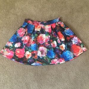 Express Floral Print Mini Skirt